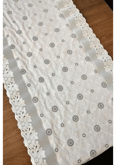 Pvc Dantel Raf -dolap -çekmece -masa - Sehpa -örtüsü - 50 Cm X 3 Metre-desen2 Beyaz