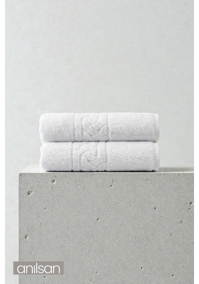 2'li Rita Banyo Havlusu - 70x140 Cm, 240gr, %100 Pamuk, Spa Ve Otel Havlusu, Günlük Kullanıma Uygun Beyaz