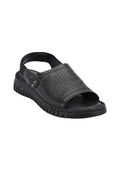 Forelli 38507 Alice-g Siyah Kadın Comfort Deri Sandalet 001