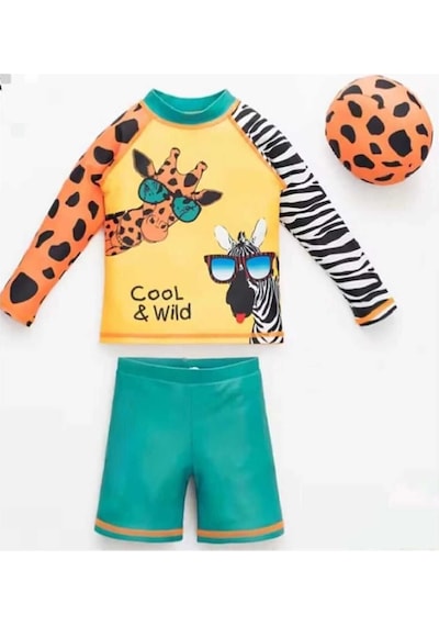 My Kids Wear Erkek Çocuk Boneli Uzun Kollu Mayo Turuncu