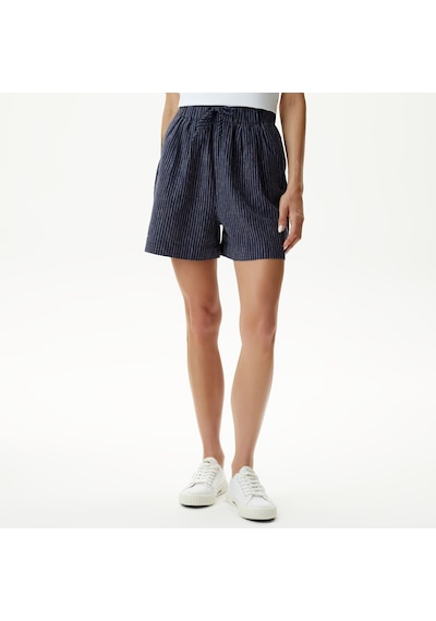 Nautica Kadın Lacivert Relaxed Fit Çizgili Şort Çizgili 45b163t Lacivert