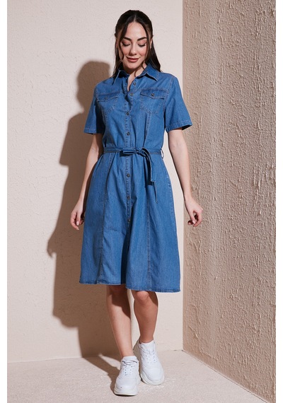 Fashion Friends Bayan Elbise 25y0108k1 Mavi Mavi