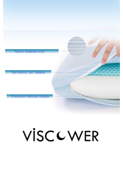 Viscower Queen Yüksek Terletmeyen Ortopedik Boyun Destekli Yastık