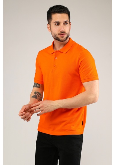 Uniprom Polo Yaka Tişört %100 Pamuk Turuncu Erkek Turuncu