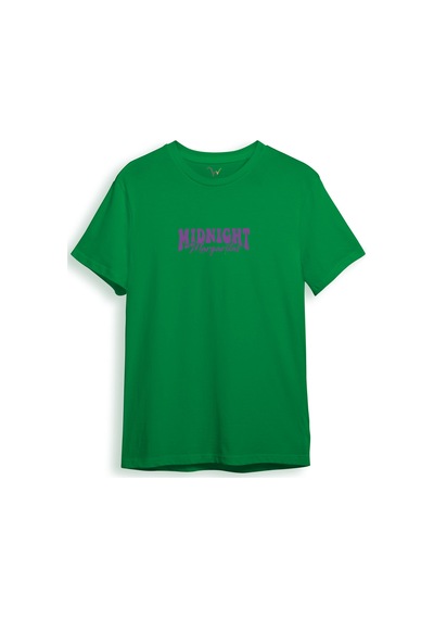Midnight Margaritas Ön Ve Arka Baskılı %100 Pamuk Unisex Regular Fit T-shirt Yeşil