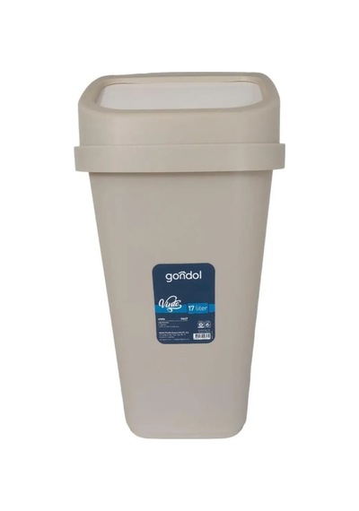Kapaklı Çöp Kovası, Plastik 17 Lt G647 Altın - Krem