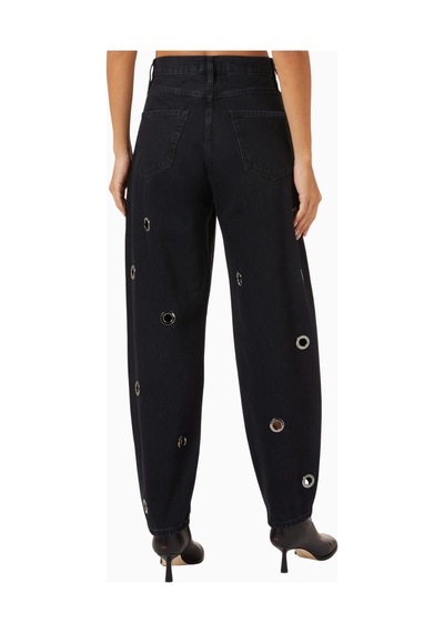 Frame The Narrow Grommet Jean, Organik Denim Ve Modern Metal Detaylı Tasarım Siyah