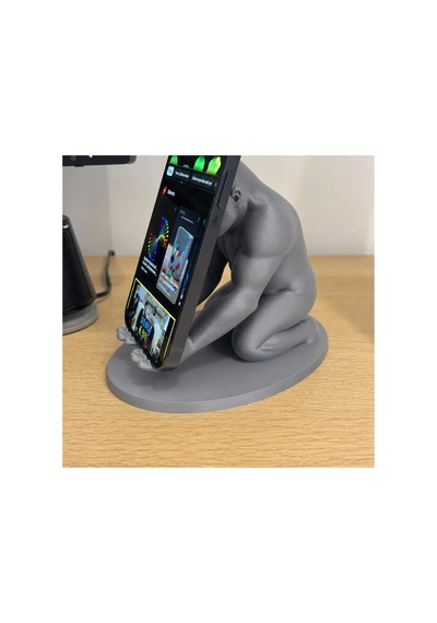 Alvera Goril Telefon Tutucu 3d Baskı Kaslı Goril Masaüstü Telefon Standı-gri