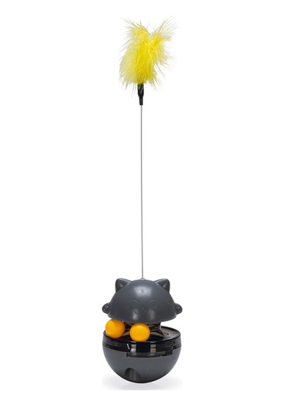 Hnrlıshp Beeztees Kedi Oyuncağı, Hacıyatmaz, İçinde Top, Ucunda Tüy, 10x10x42cm