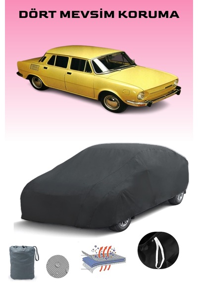 Siyah Skoda 110 Araba Brandası, Oto Örtüsü, Araba Çadırı Siyah