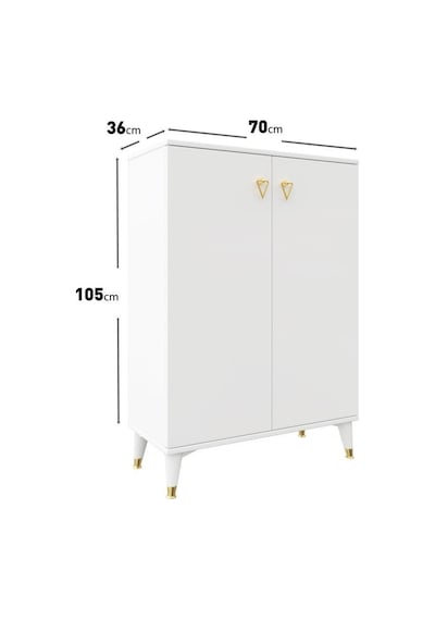 Simple Çok Amaçlı Dolap Mutfak Balkon Kiler Banyo Ayakkabılık Dolabı Beyaz Gold Simple Çok Amaçlı Dolap Mutfak Balkon Kiler Banyo Ayakkabılık Dolabı Beyaz Gold