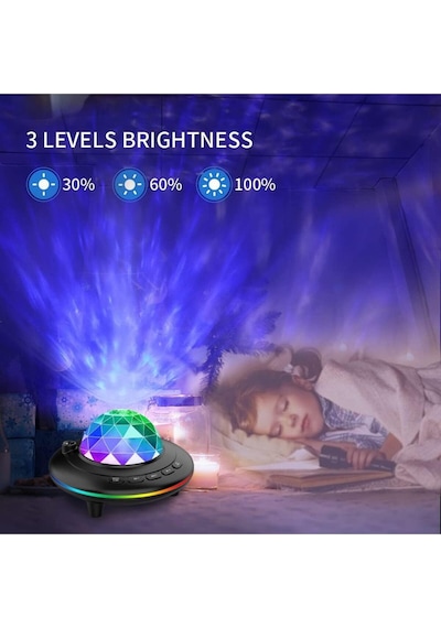 Galaxy Bluetooth Hoparlör Gece Lambası-müzik Senkron Led Yıldız Projektör-uzaktan Kumandalı Çok Renkli