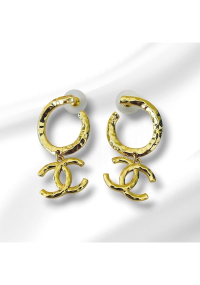 Gold Çift Çelik Küpe Çok Renkli