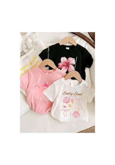 Stil-x Yeniz Sezon 3' Lü Takım Kız Çocuk Tshirt, Çok Renkli, %100 Pamuk Çok Renkli-5a Stil-x Yeniz Sezon 3' Lü Takım Kız Çocuk Tshirt, Çok Renkli, %100 Pamuk Çok Renkli-5a