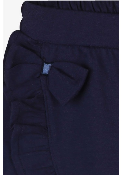 Breeze Kız Çocuk Etek Şort Fırfırlı Fiyonklu 1.5-5 Yaş, Lacivert