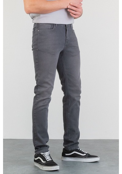HLT Jeans Erkek Koyu Gri Taşlamalı Slim Fit Likralı Jean Kot Pantolon Jack