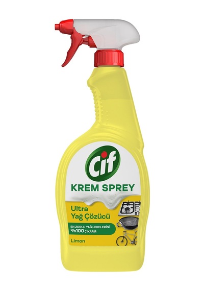Cif Krem Sprey Limon Ultra Yağ Çözücü Yüzey Temizleyici 750 Ml 3 Adet Diğer