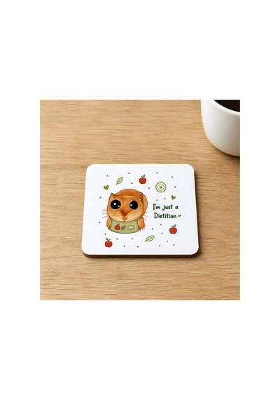 Sad Üzgün Hamster Diyetisyen Baskılı 9x9 Cm Kare Mdf Bardak Altlığı - Diyetisyene Hediye Ahşap Çok Renkli