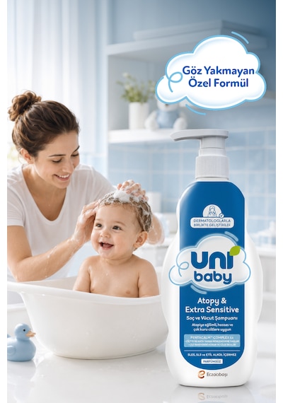 Uni Baby Atopy & Extra Sensitive Atopik Ciltlere Özel Saç ve Vücut Şampuanı 500 Ml
