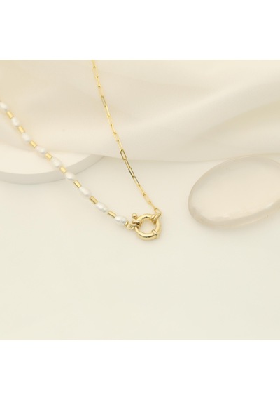 925 Ayar Gümüş Barock White Tatlısu İncisi Kolye-4mm