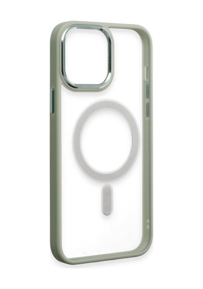Apple iPhone Uyumlu  15 Pro Max Uyumlu Kılıf Room Magneticsafe Silikon - Su Yeşili
