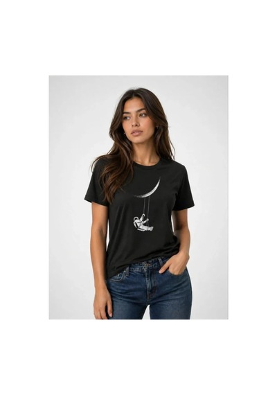 Butik İstanbul Astronot Ay Temalı Tişört Kısa Kol Yazlık Bisiklet Yaka T-shirt - Siyah Butik İstanbul Astronot Ay Temalı Tişört Kısa Kol Yazlık Bisiklet Yaka T-shirt - Siyah