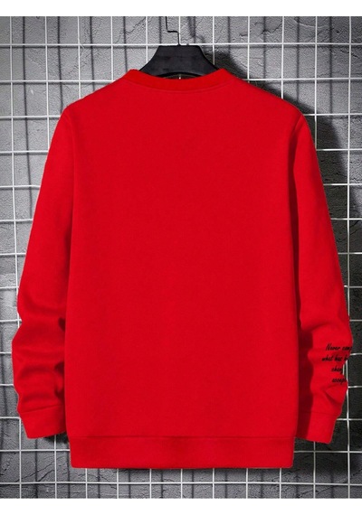 Startmore Kırmızı Unisex Kadın/erkek Never Renkli Oversize Bisiklet Yaka Pamuklu
