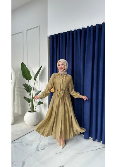 Tensel Kumaş Astarlı Gizli Düğmeli Kuşaklı Elbise 135 Cm Beyaz, Acı Kahve, Mavi, Yağ Yeşili, Açık Sarı, Siyah, Pembe Tensel Kumaş Astarlı Gizli Düğmeli Kuşaklı Elbise 135 Cm Beyaz, Acı Kahve, Mavi, Yağ Yeşili, Açık Sarı, Siyah, Pembe