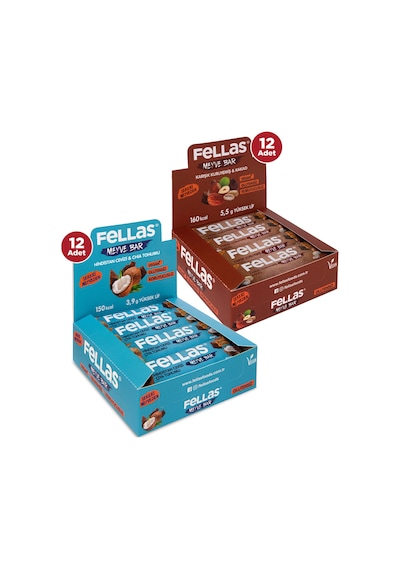 Meyve Bar 40 G Süper İkili Kutu - 24 Adet Karışık Kuruyemişli X 12 + Hindistan Cevizli X 12