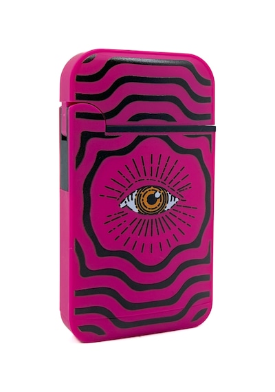 Zengaz Cool Tasarım Jet Alev Çakmak - Magenta Vibrant Eye Pembe