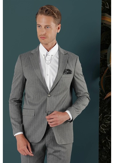 Efor C 652 Slim Fit Gri Spor Ceket Gri