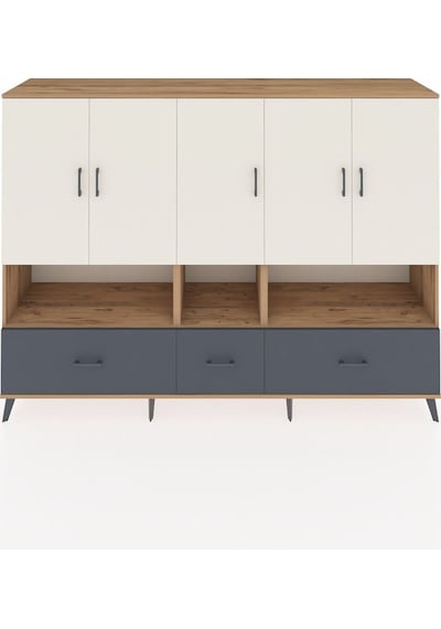 Hyperion Dolap 12 Raflı 3 Çekmeceli 5 Kapaklı 220x44x163 Çam-ayta Çam-aytaşı/antrasit Hyperion Dolap 12 Raflı 3 Çekmeceli 5 Kapaklı 220x44x163 Çam-ayta Çam-aytaşı/antrasit