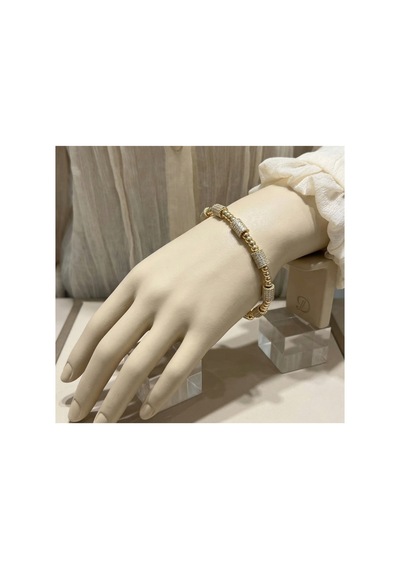 Lunarie 14k Altın Kaplama Zirkon Taşlı Silindir Bileklik Butik