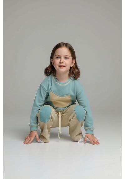 Aden Kids Unisex Çocuk %100 Pamuk Alt Üst Takım Açık Yeşil