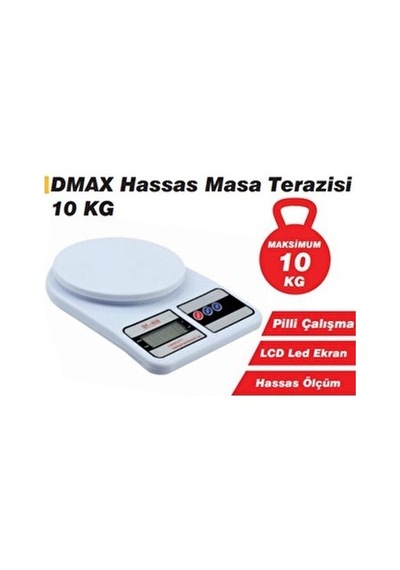 Dmax Hassas Masa Terazisi 10 Kg Dmx4221 Beyaz Renkli Dijital Ölçüm Aleti