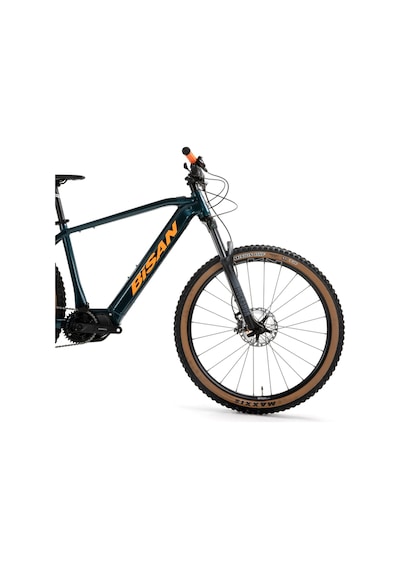 Bisan Envious - Xc Mountaın - Deore Elektrikli Bisiklet 45 Cm Disk Fren 27,5 Jant 12 Vites Petrol Yeşili Turuncu Yeşil