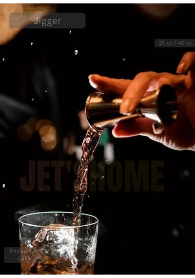 Jigger Çift Taraflı Bar Ölçeği Paslanmaz Kokteyl Ölçeği Barmen Ölçü Kabı Çelik 20/40 Cc
