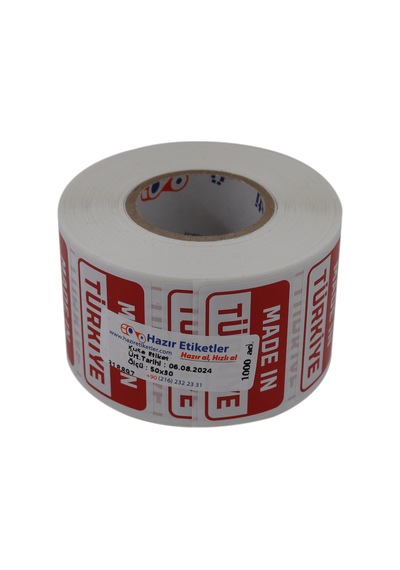 Lexroo Made İn Türkiye Baskılı Kuşe Etiket 50mm X 30mm 1000 Adet Çok Renkli