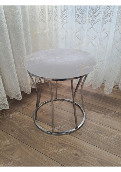 Kum Saati Düz Makyaj Pufu Gümüş Beyaz