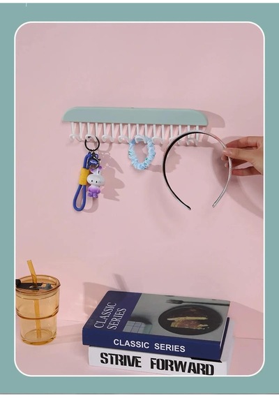 8 Kancalı Mutfak Banyo Dolap Içi Çok Amaçlı Kancalı Yapışkanlı Askı Portatif Askı Metal Çok Renkli T Diğer