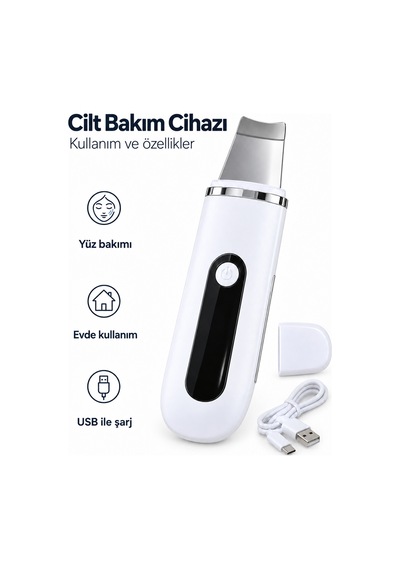 Lexroo Koruyucu Kapak Ve Usb Kablolu Beyaz Metal Spatula Cilt Bak