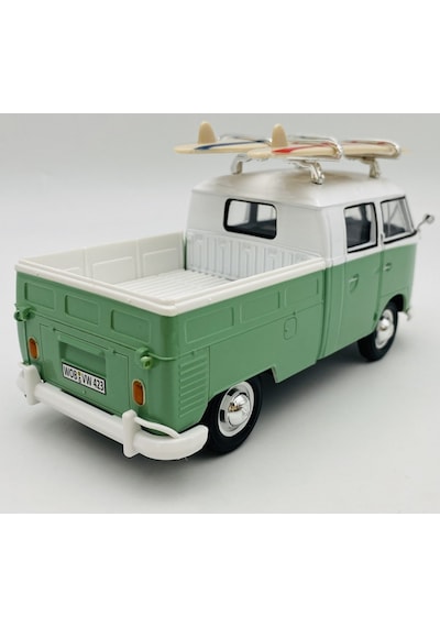 1:24 Ölçek Motormax Volkswagen T1 Type 2 Double Cab Pıck Up - Set Diecast Metal Minyatür Model Araba 15 Cm
