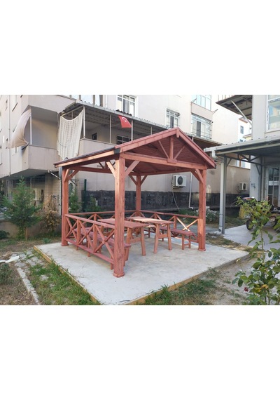 Şen Mobilya Gölgelik Ahşap Kamelya P082 Maun