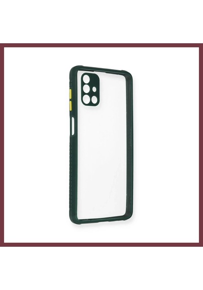 Storeşahin Samsung Galaxy M51 Kılıf Miami Şeffaf Silikon - Koyu Yeşil Shn0720