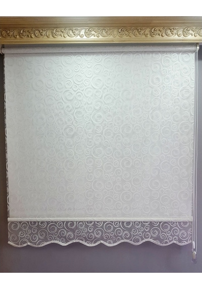 1.Kalite Oval Desenli Çift Mekanizmalı Tül Stor Perde 1.Kalite Oval Desenli Çift Mekanizmalı Tül Stor Perde