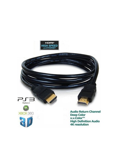 Sony PS3 Playstation 3 HDMI Kablo 1.8 M Altın Uçlu HDMI Kablo 3D