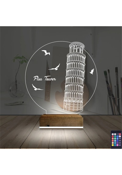 Luvivia Pisa Kulesi 3d Lamba - Masa Gece Lambası Şeffaf