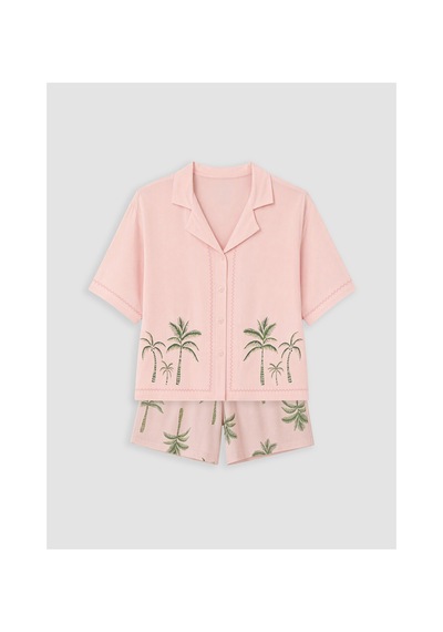 Lcw Dream Pembe Desenli Kadın Şortlu Pijama Takım