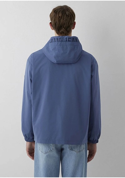 Mavi Kapüşonlu Oversize Mavi Erkek Mont 0110641-86702