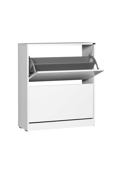 Flat Duo 2 Katlı Geniş Ayakkabılık Dolabı - Beyaz
